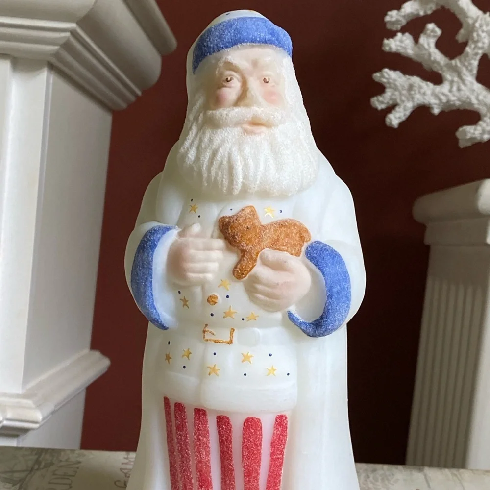 Vintage Fenton Burmese Christmas Santa    * Christmas in July *